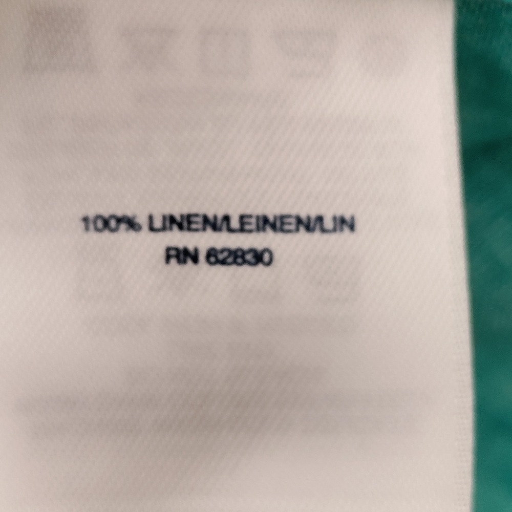 Lands End Mens Teal 100% Linen Short Sleeve Button Down Shirt Traditional Fit L - Picture 7 of 7